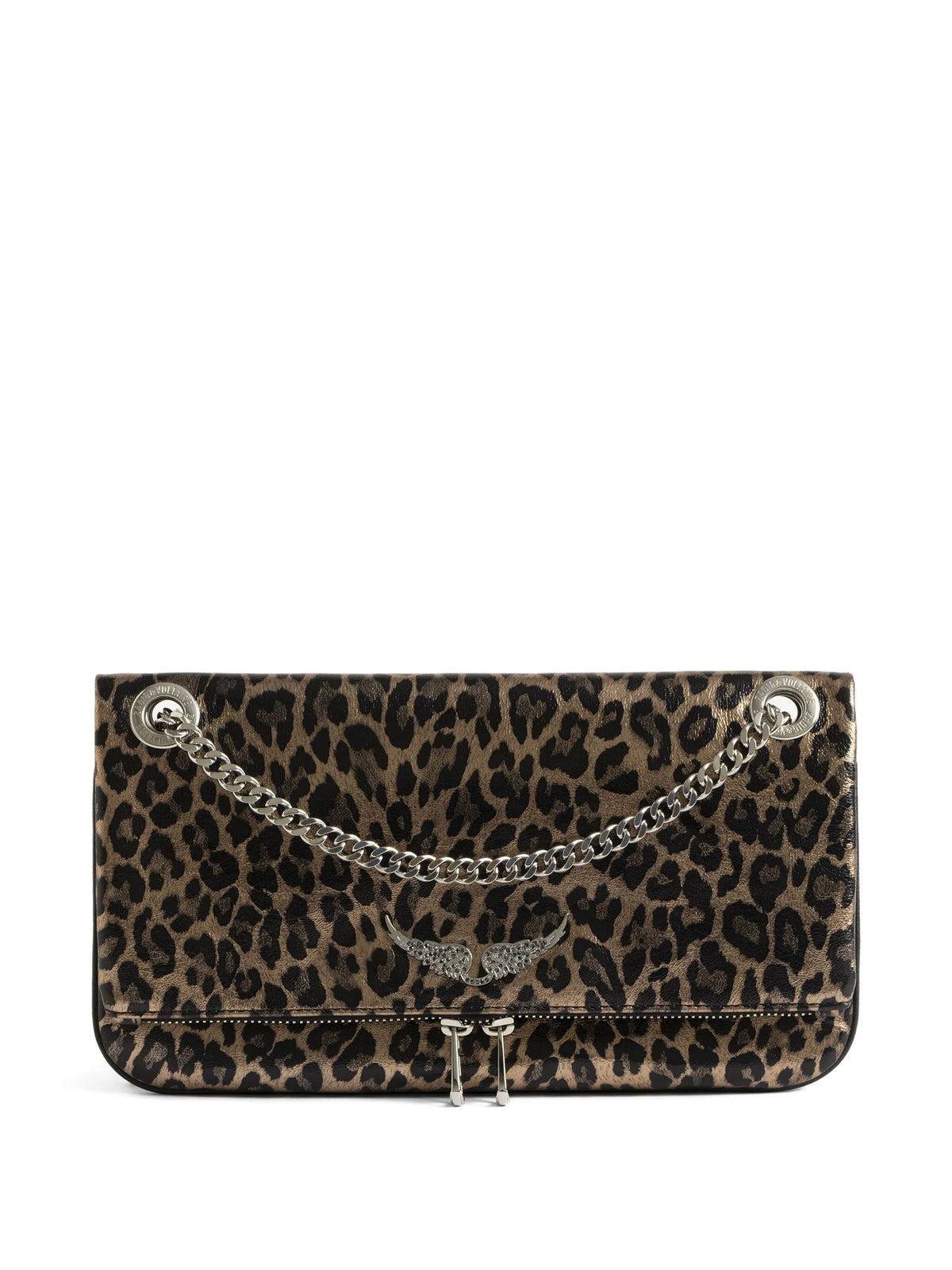 Rock II metal leopard clutch