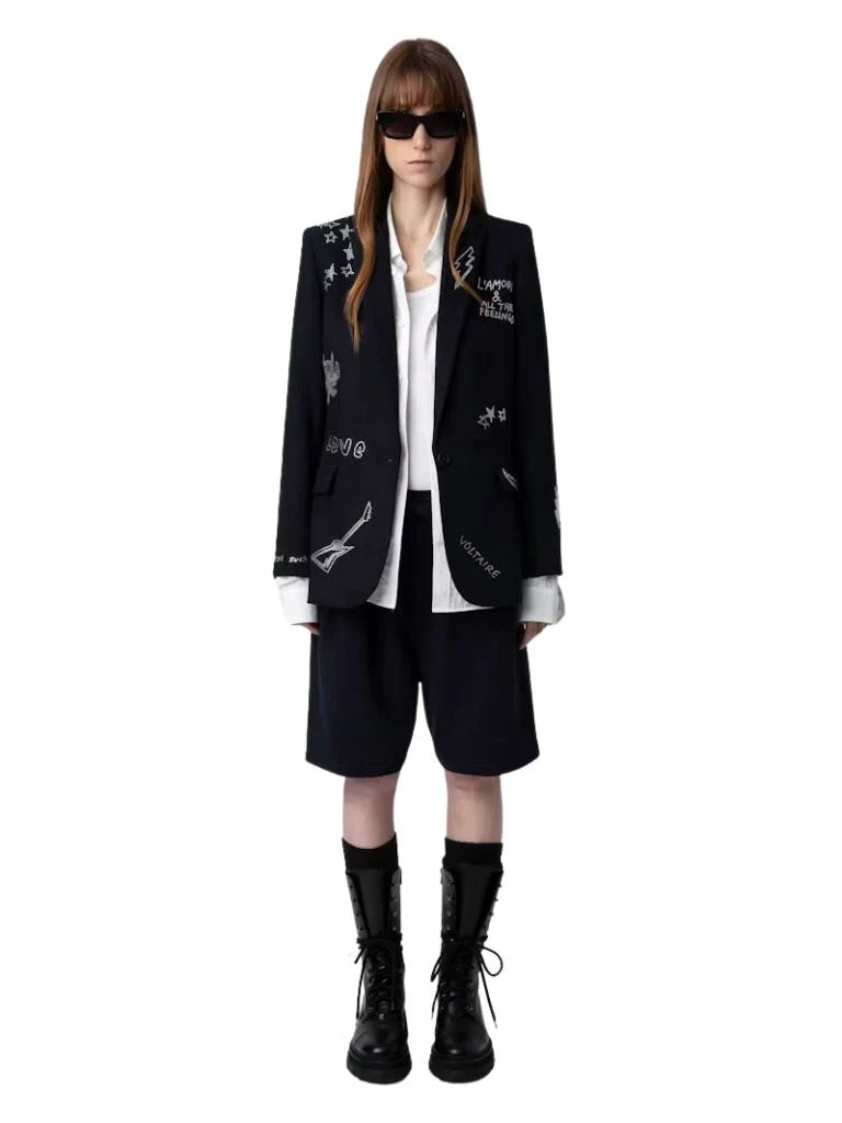 Zadig & Voltaire Valse Multi-Strass Blazer - Navy